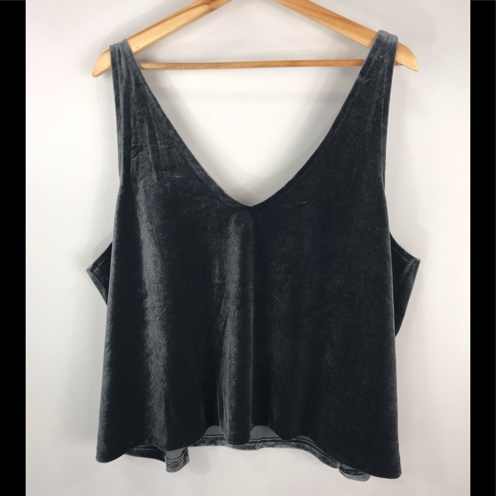 New Madewell 2X V-Neck Velvet Tank Top - Picture 1 of 3